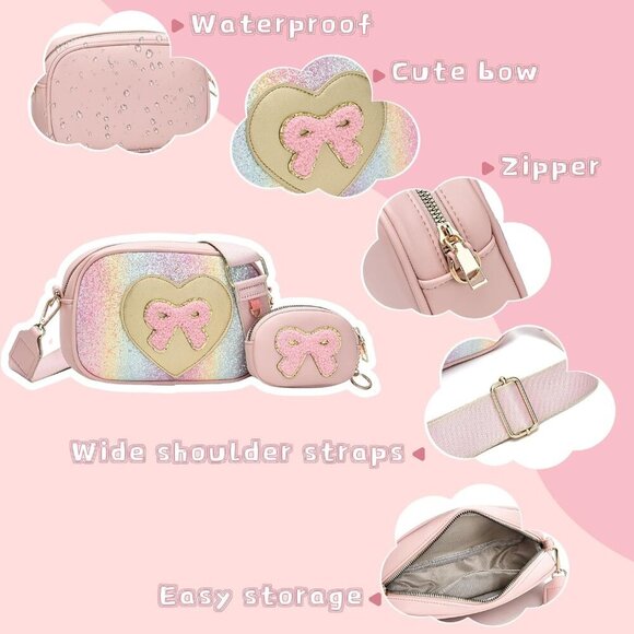 Girls Purse for Kids Small Crossbody Bag Gift Toddler Wallet Jewelry - Picture 3 of 9